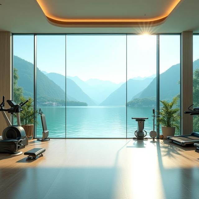 Premium Fitnessstudio mit Blick auf den Vierwaldstättersee in Luzern